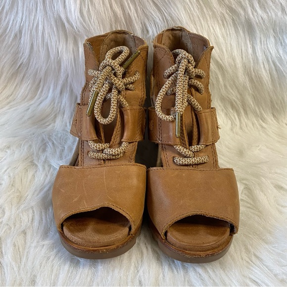 Sorel Joanie II Lace Ankle Wedge Sandals 7.5 - Picture 4 of 9